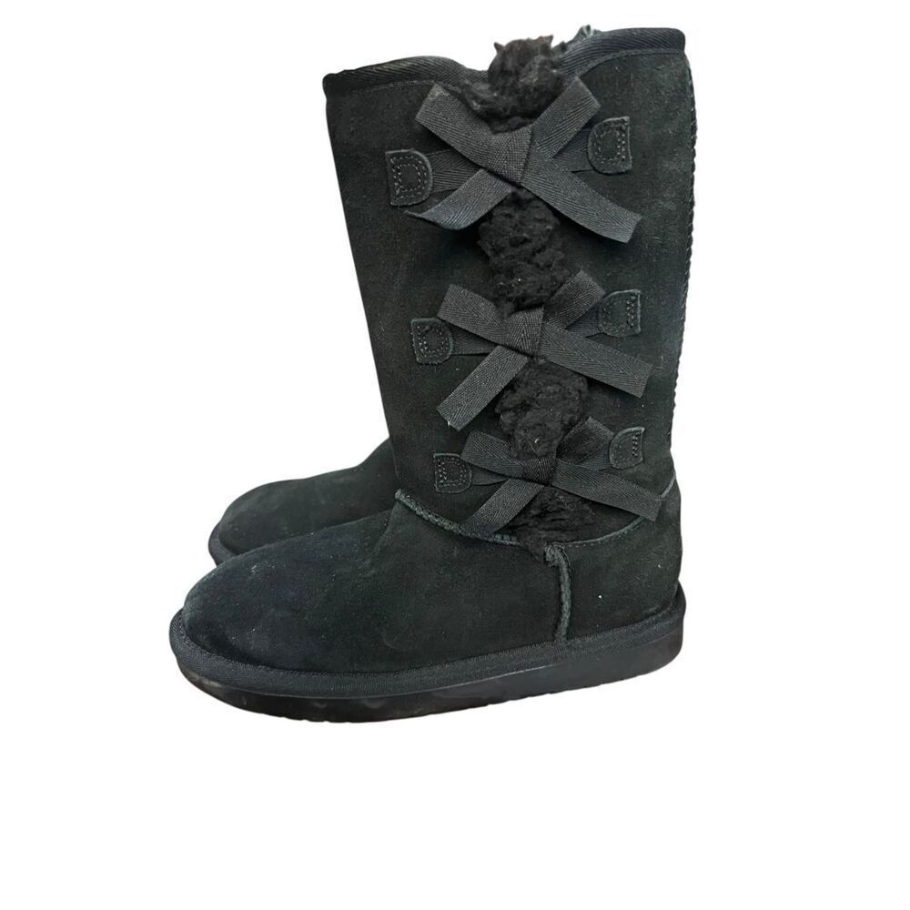 Koolaburra by UGG Victoria Girls' size 1 Tall Winter black Boots